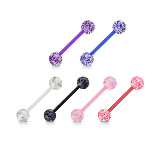 Super Glitter UV Light Reactive Acrylic Balls Bioflex Barbell