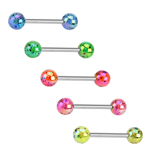 Metalic Splatter Coated Acrylic Balls Barbells