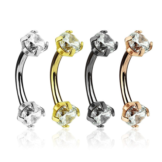 Prong Set Clear CZ Bananabar