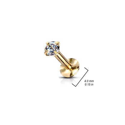 Round Prong Top Gem Labret