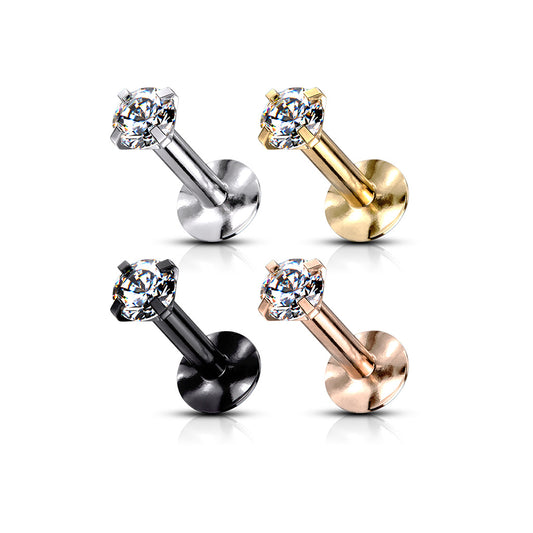 Round Prong Top Gem Labret