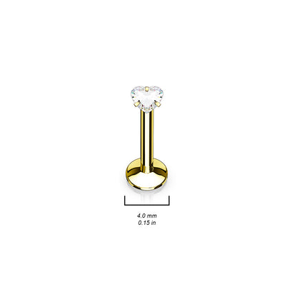Heart Prong Top Gem Labret