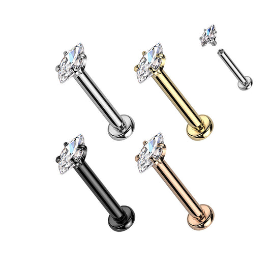 Marquise CZ Prong Set Labret