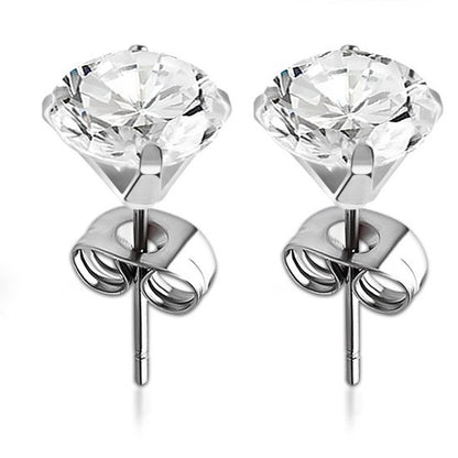 Clear Cubic Zirconia stone Ear studs