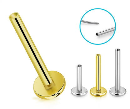 16g Titanium Threadless Push In Flat Back Stud Labret Post