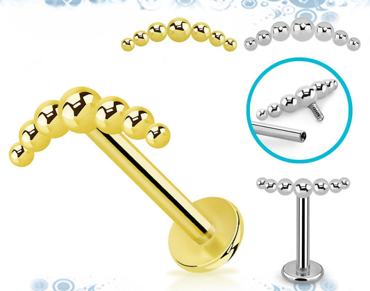 High polish Curved Ball Design Labret